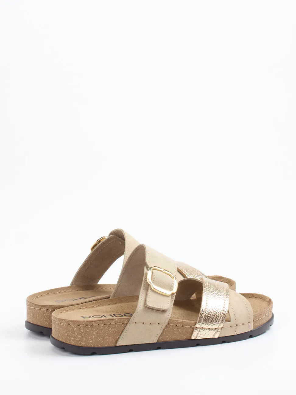 Rohde – Komfort-Pantolette aus Veloursleder beige