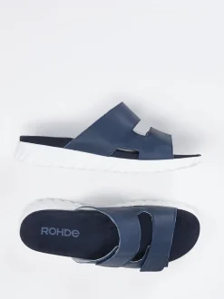 Rohde – Komfort-Pantolette aus Nubukleder marineblau