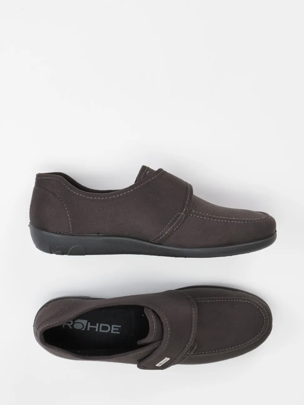 Rohde – Komfort-Slipper aus Textil Dunkelbraun