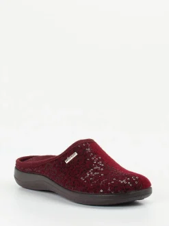 Rohde – Pantoffel aus Textil mit Pailletten Bordeaux