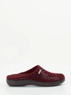 Rohde – Pantoffel aus Textil mit Pailletten Bordeaux