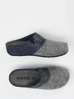 Rohde – Pantoffeln aus Filz in Mittelgrau