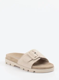 Rohde – Pantolette aus Veloursleder beige
