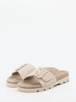 Rohde – Pantolette aus Veloursleder beige