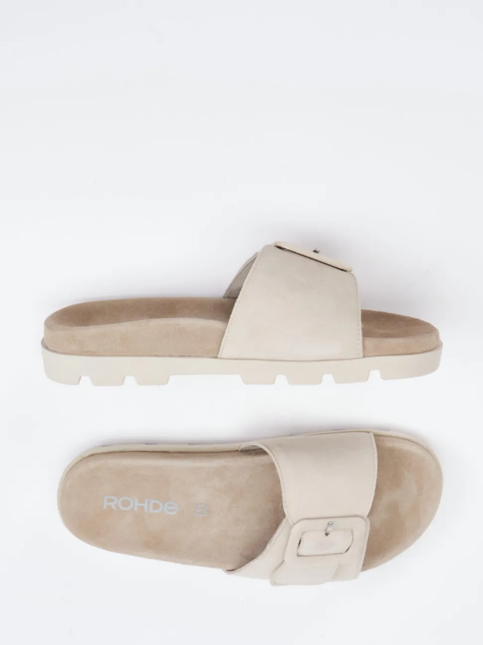 Rohde – Pantolette aus Veloursleder beige