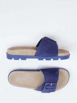 Rohde – Pantolette aus Veloursleder Violettblau