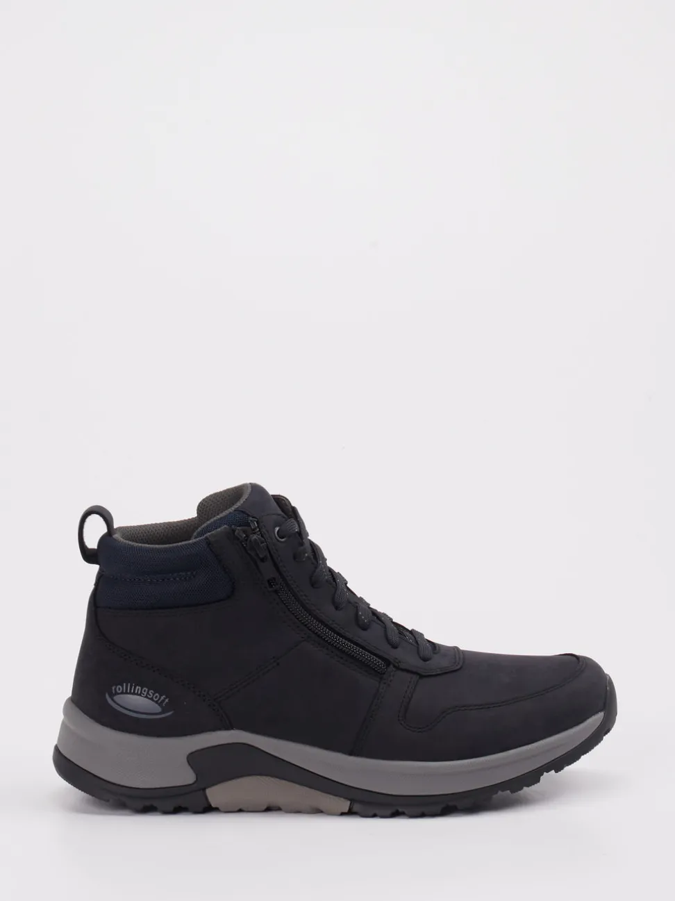 rollingsoft – Schnürboots aus Nubukleder Tiefschwarz