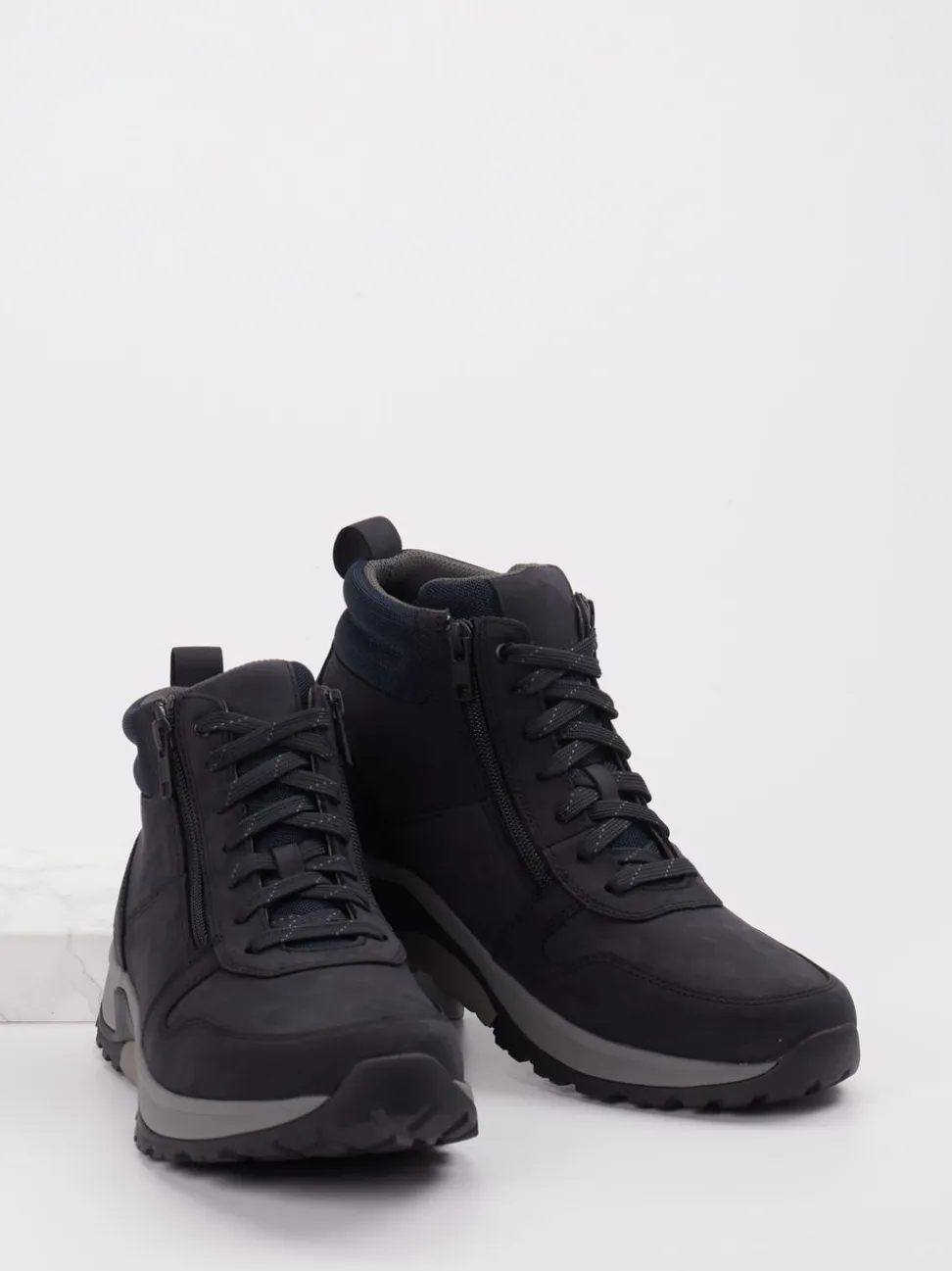 rollingsoft – Schnürboots aus Nubukleder Tiefschwarz