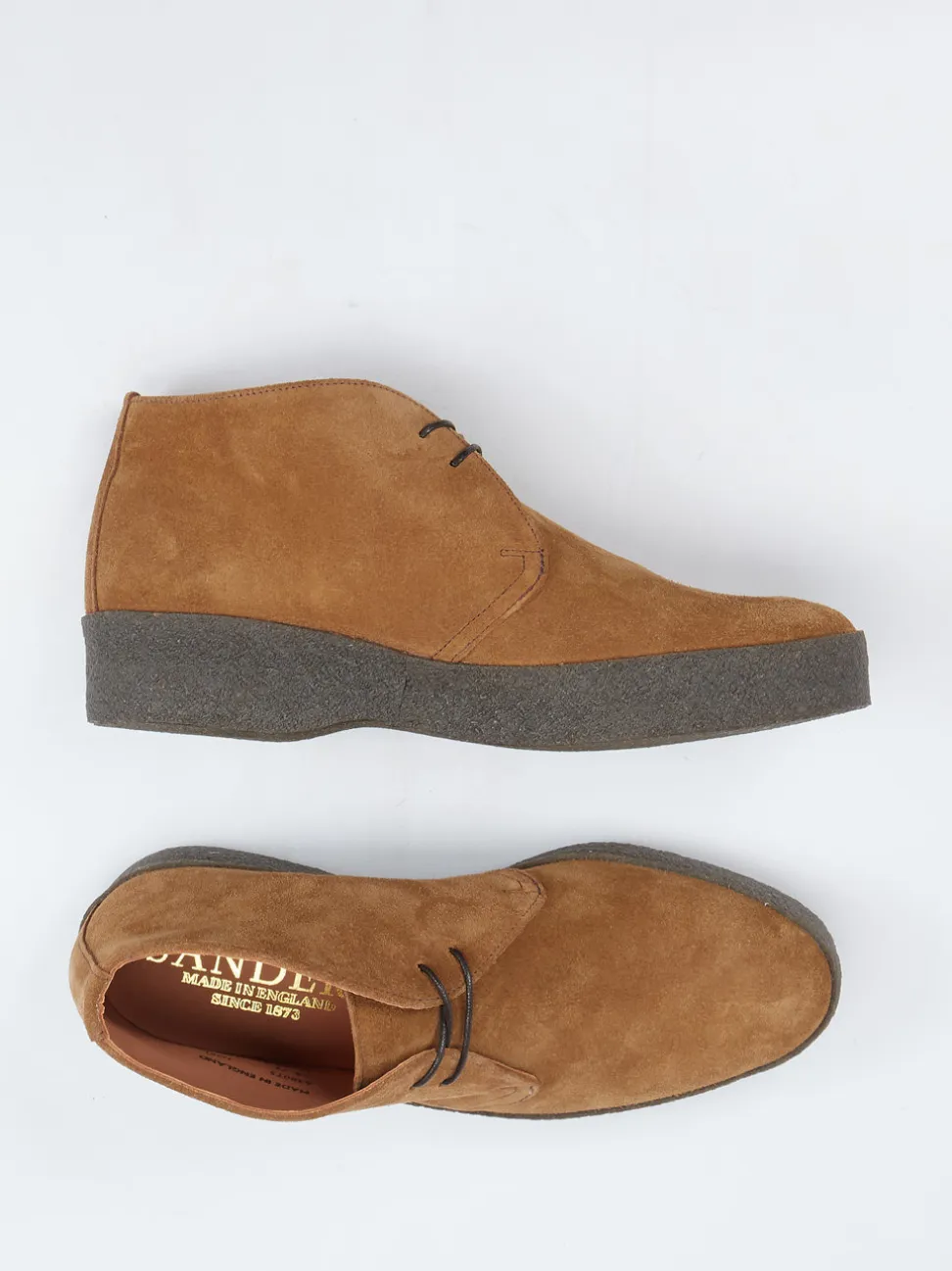 Sanders And Sanders – Desert Boots aus Veloursleder cognac
