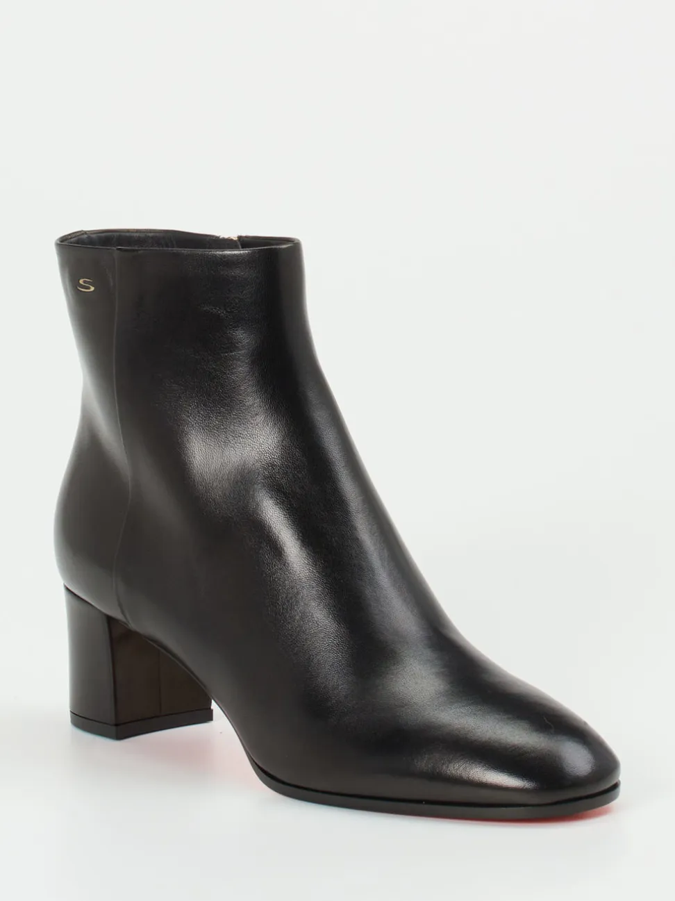 Santoni – Ankle Boots aus Lammleder in Schwarz