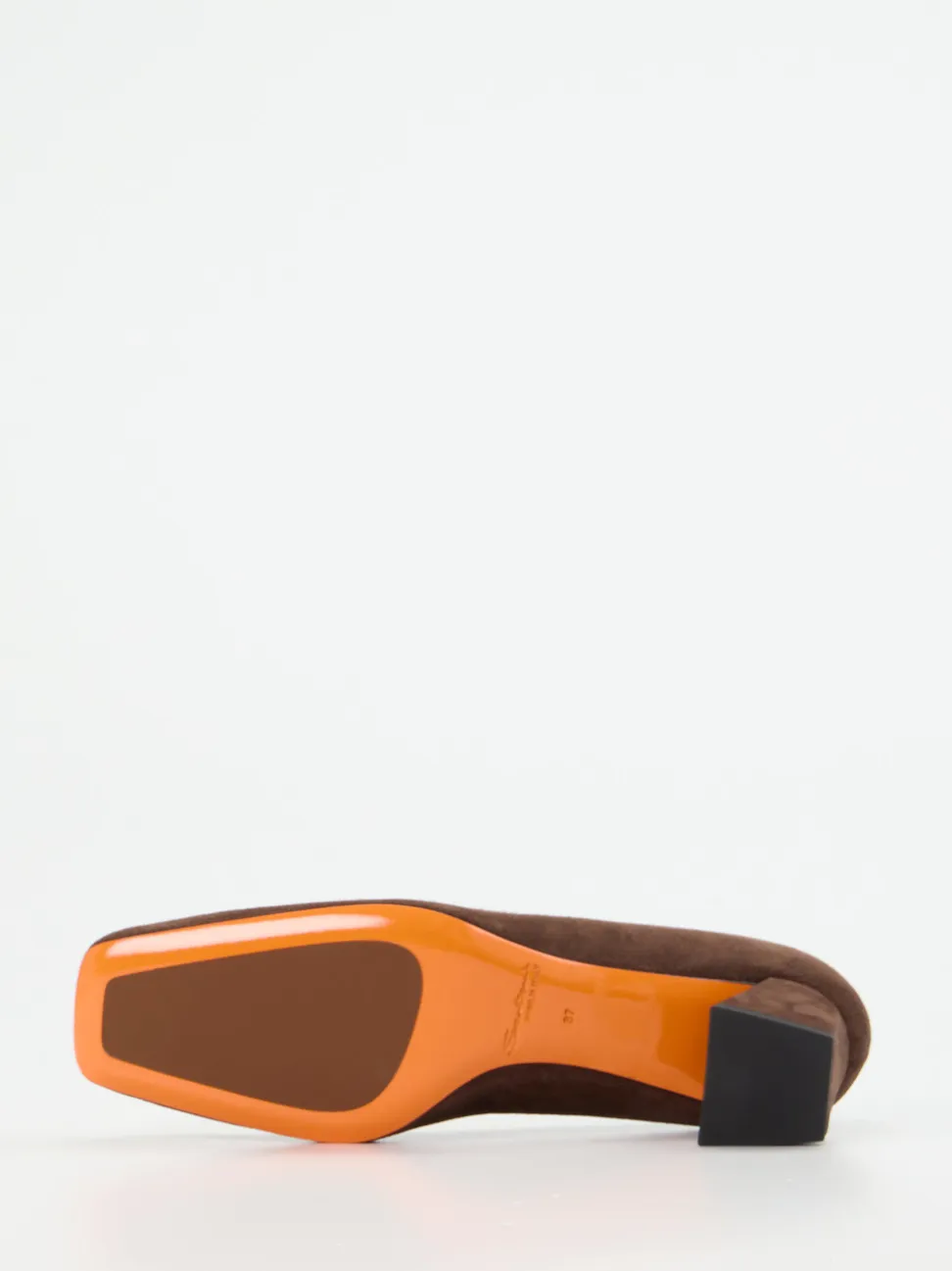 Santoni – Blockabsatz-Pumps aus Veloursleder Braun