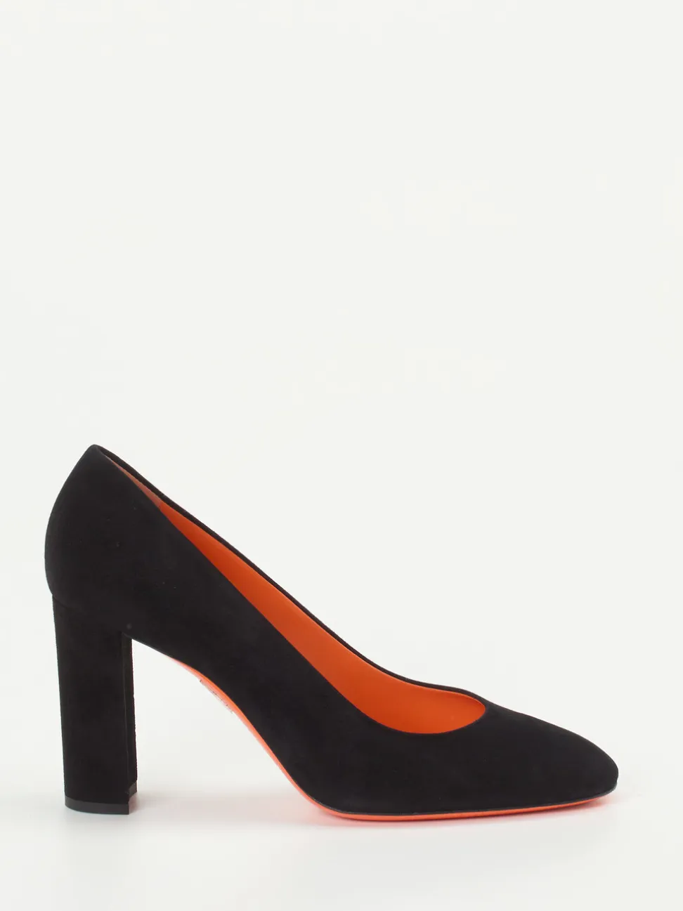 Santoni – Blockabsatz-Pumps aus Veloursleder Schwarz