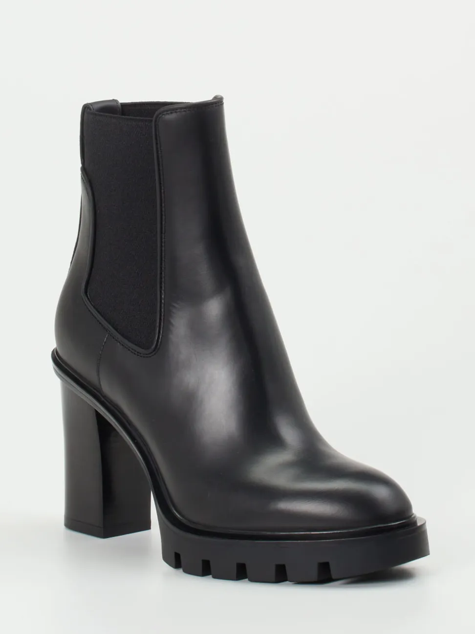 Santoni – Chelsea Boots aus Hochglanzleder Schwarz