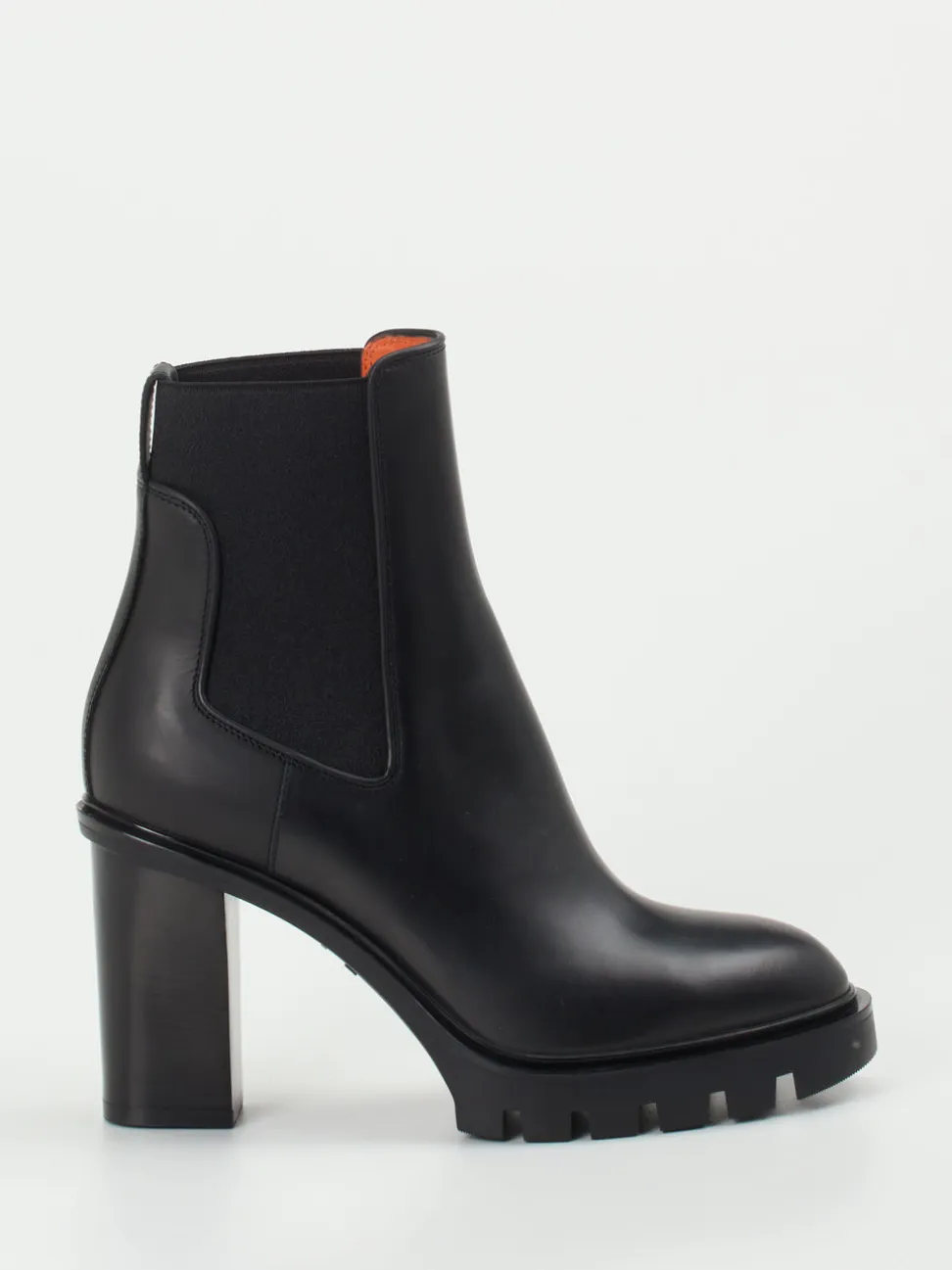 Santoni – Chelsea Boots aus Hochglanzleder Schwarz
