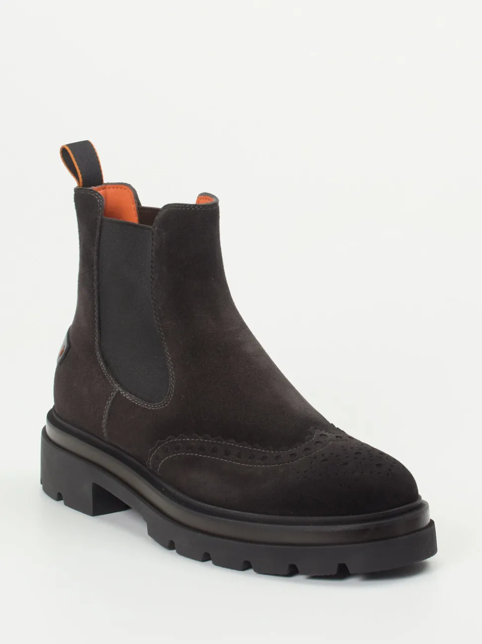 Santoni – Chelsea Boots aus Veloursleder dunkelgrau