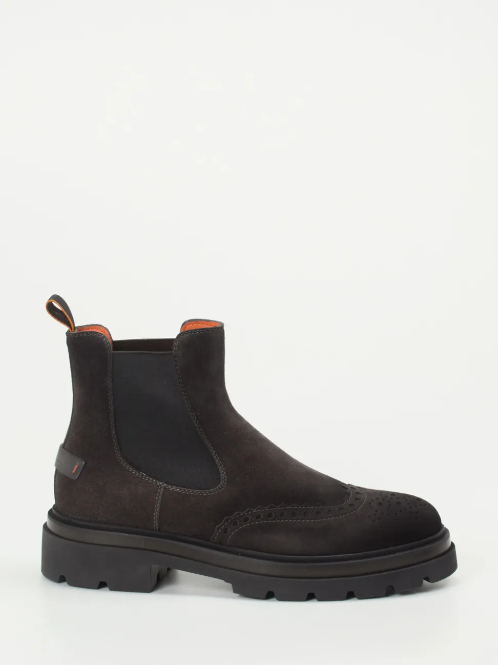 Santoni – Chelsea Boots aus Veloursleder dunkelgrau