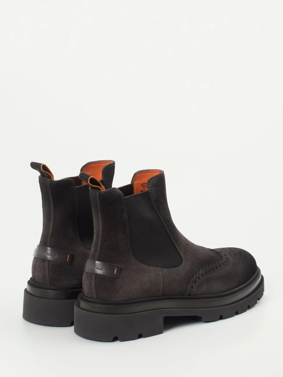 Santoni – Chelsea Boots aus Veloursleder dunkelgrau