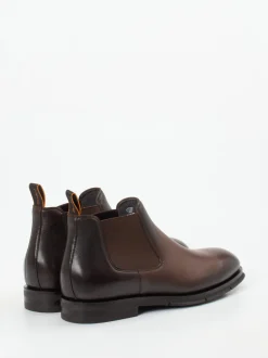 Santoni – Chelsea Boots aus Kalbleder Dunkelbraun