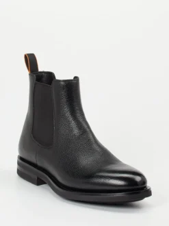 Santoni – Chelsea Boots aus Kalbleder Schwarz