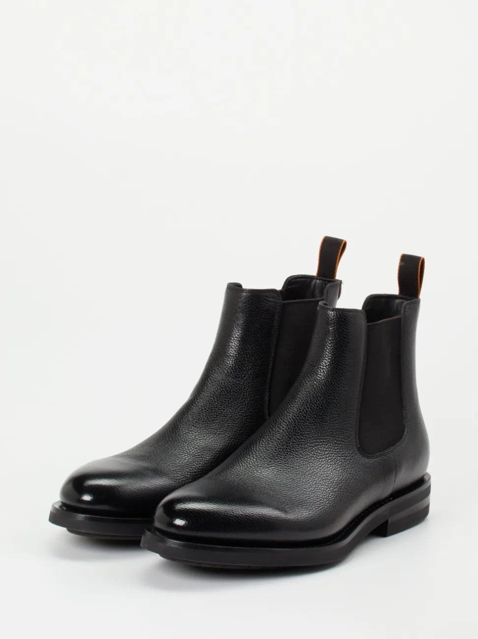 Santoni – Chelsea Boots aus Kalbleder Schwarz