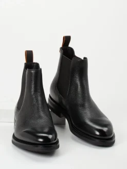 Santoni – Chelsea Boots aus Kalbleder Schwarz
