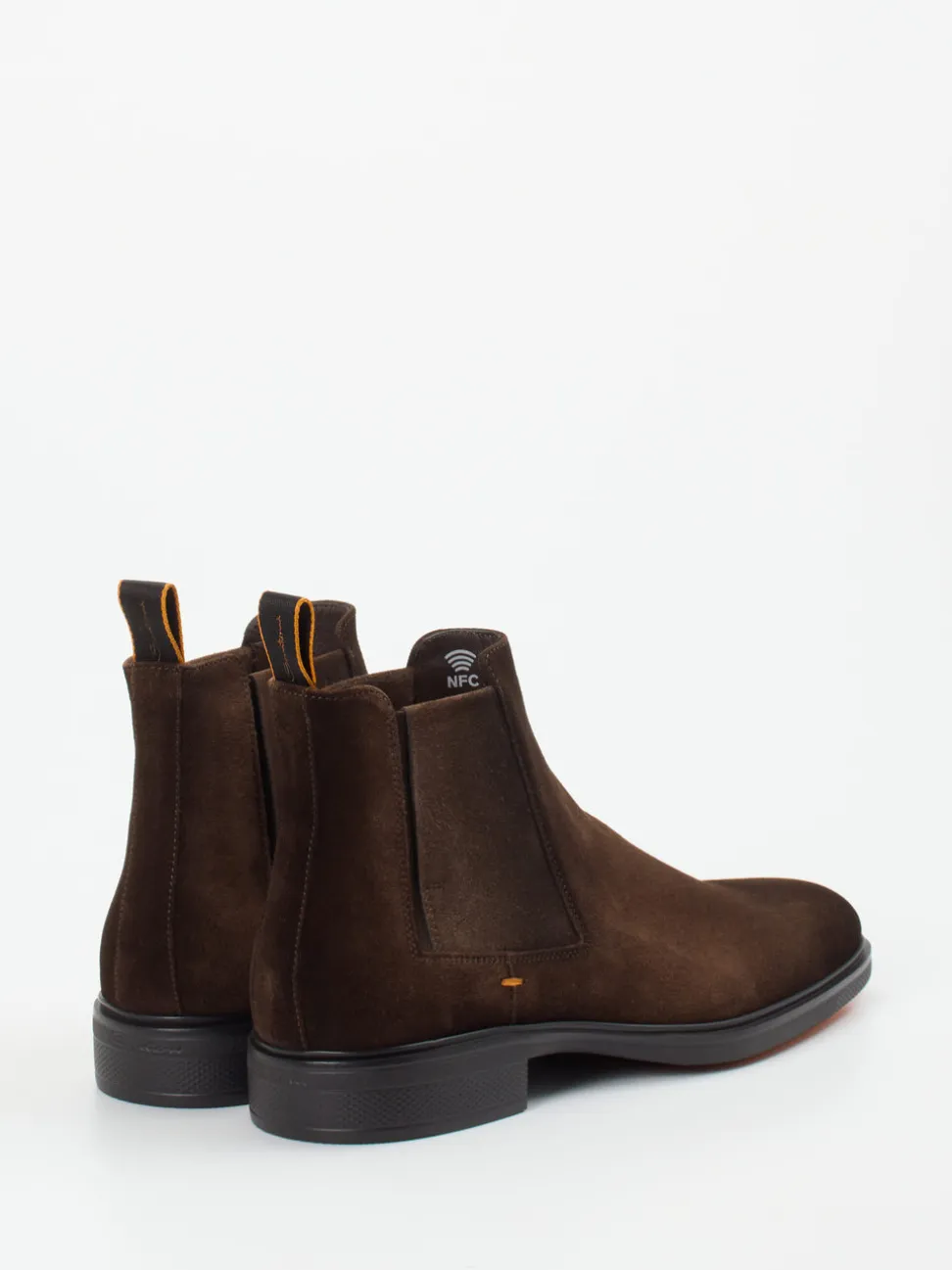 Santoni – Chelsea Boots aus Veloursleder Dunkelbraun