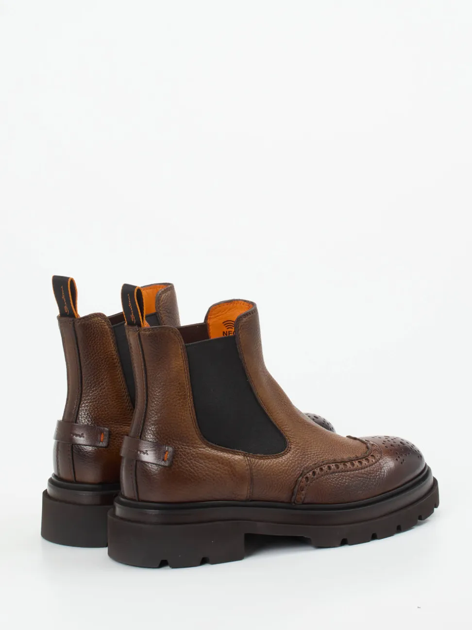 Santoni – Chelsea Boots aus Hirschleder Braun