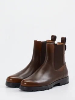 Santoni – Chelsea Boots aus Kalbleder Dunkelbraun