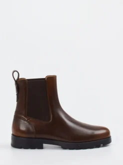 Santoni – Chelsea Boots aus Kalbleder Dunkelbraun