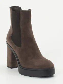 Santoni – Chelsea Boots aus Veloursleder braun