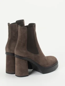 Santoni – Chelsea Boots aus Veloursleder braun