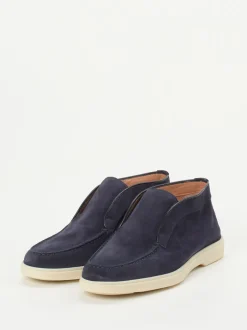 Santoni – Chukka Boots aus Veloursleder Dunkelblau