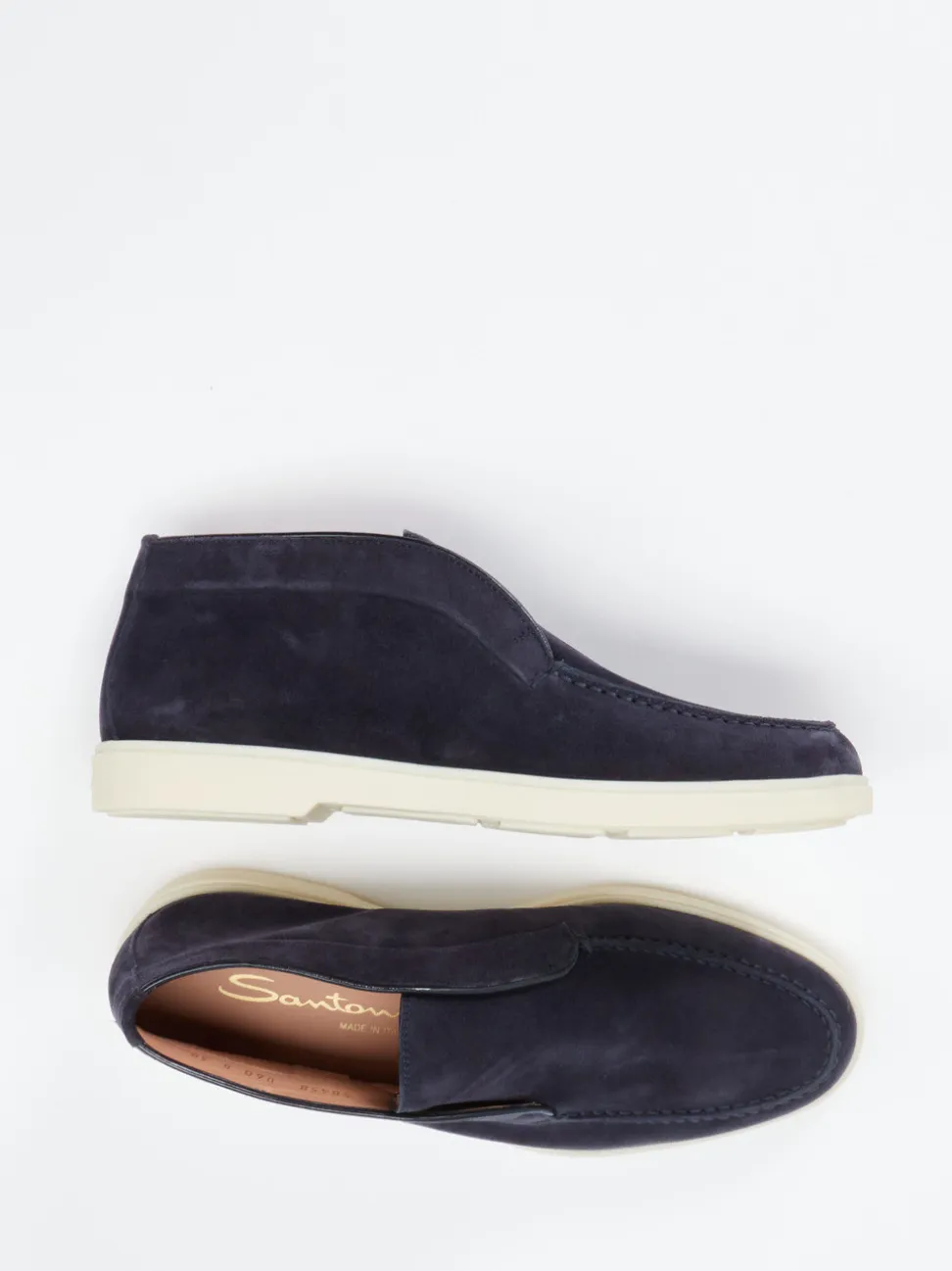 Santoni – Chukka Boots aus Veloursleder Dunkelblau