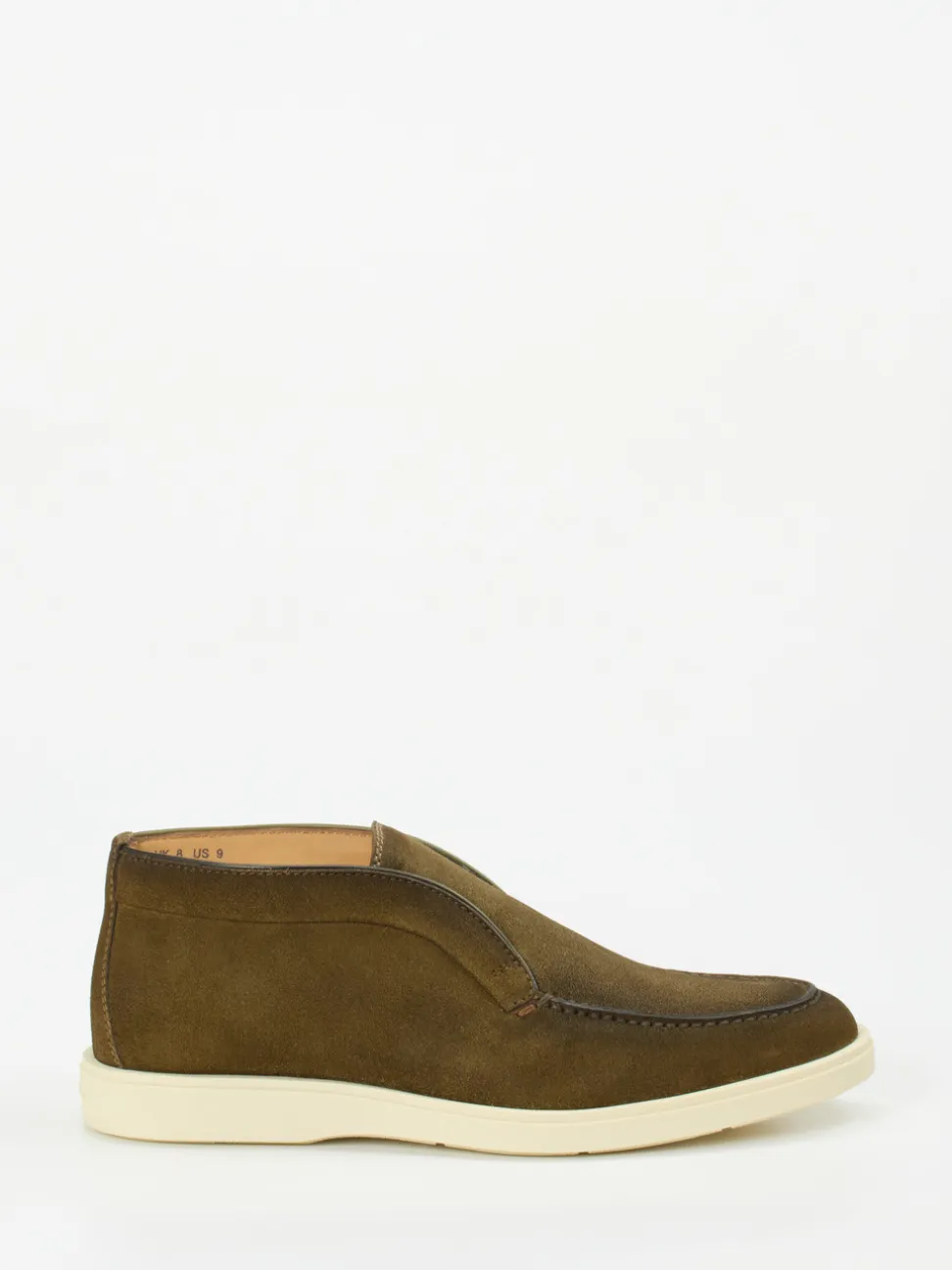 Santoni – Chukka Boots aus Veloursleder olivgrün