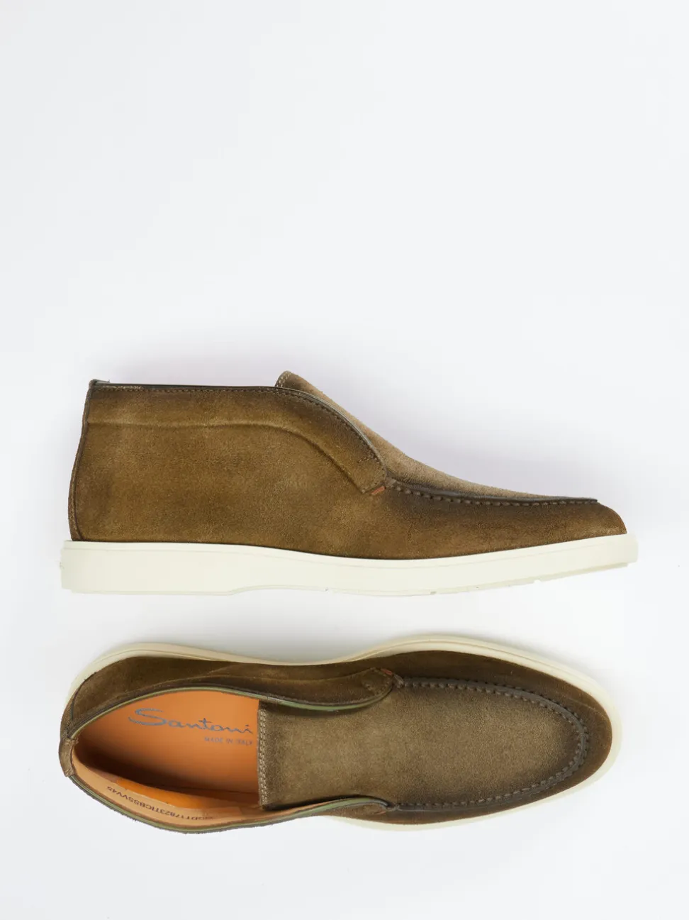 Santoni – Chukka Boots aus Veloursleder olivgrün