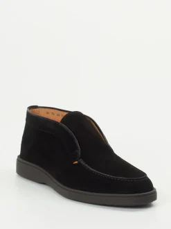 Santoni – Chukka Boots aus Veloursleder Schwarz