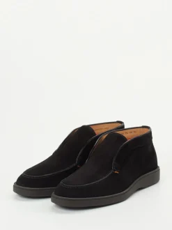 Santoni – Chukka Boots aus Veloursleder Schwarz