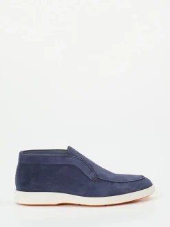 Santoni – Chukka Boots aus Veloursleder Nachtblau