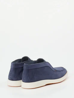 Santoni – Chukka Boots aus Veloursleder Nachtblau