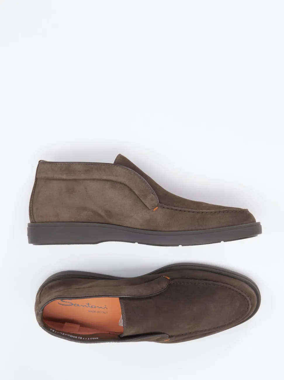 Santoni – Chukka Boots aus Veloursleder dunkelbraun