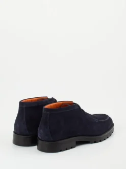 Santoni – Chukka Boots aus Veloursleder nachtblau