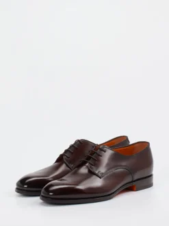 Santoni – Derby-Schnürschuh aus Kalbleder Dunkelbraun