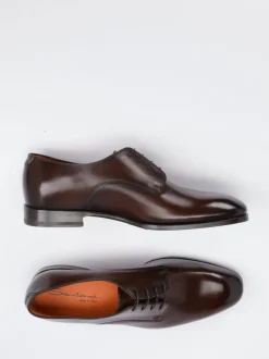 Santoni – Derby-Schnürschuh aus Kalbleder Dunkelbraun