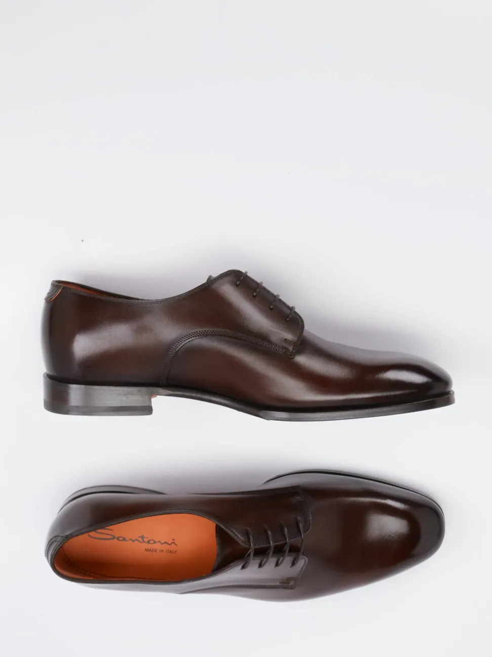 Santoni – Derby-Schnürschuh aus Kalbleder Dunkelbraun
