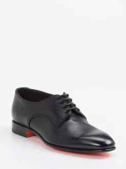 Santoni – Derby-Schnürschuhe aus Kalbleder schwarz