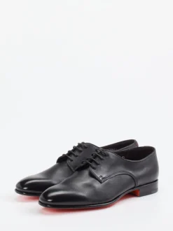 Santoni – Derby-Schnürschuhe aus Kalbleder schwarz