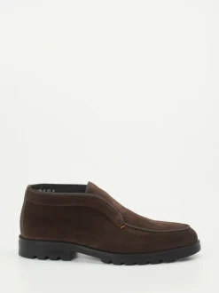 Santoni – Desert Boots aus Veloursleder Dunkelbraun