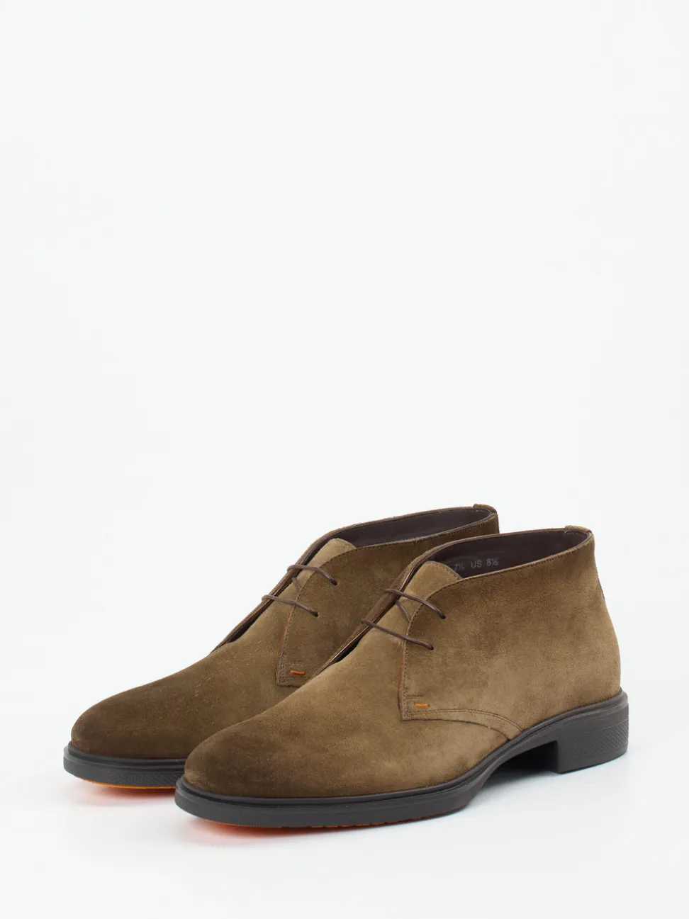 Santoni – Desert Boots aus Veloursleder Olivbraun