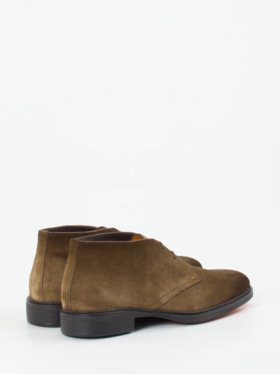 Santoni – Desert Boots aus Veloursleder Olivbraun