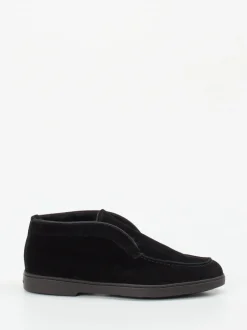 Santoni – Desert Boots aus Veloursleder schwarz